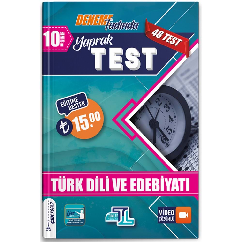 Tümler Yayınları 10. Sınıf Türk Dili Edebiyatı Yaprak Test