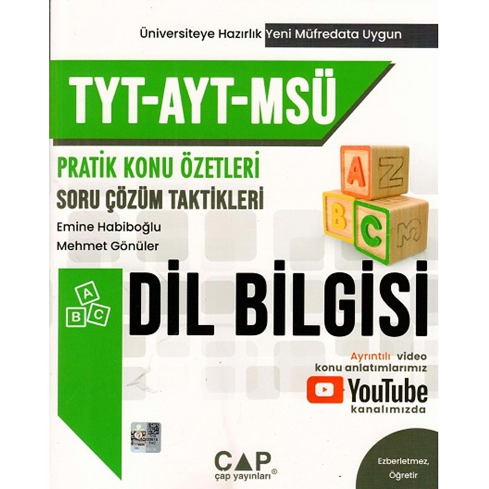Çap Yayınları TYT AYT MSÜ Dil Bilgisi Pratik Konu Özetli Soru Çözüm