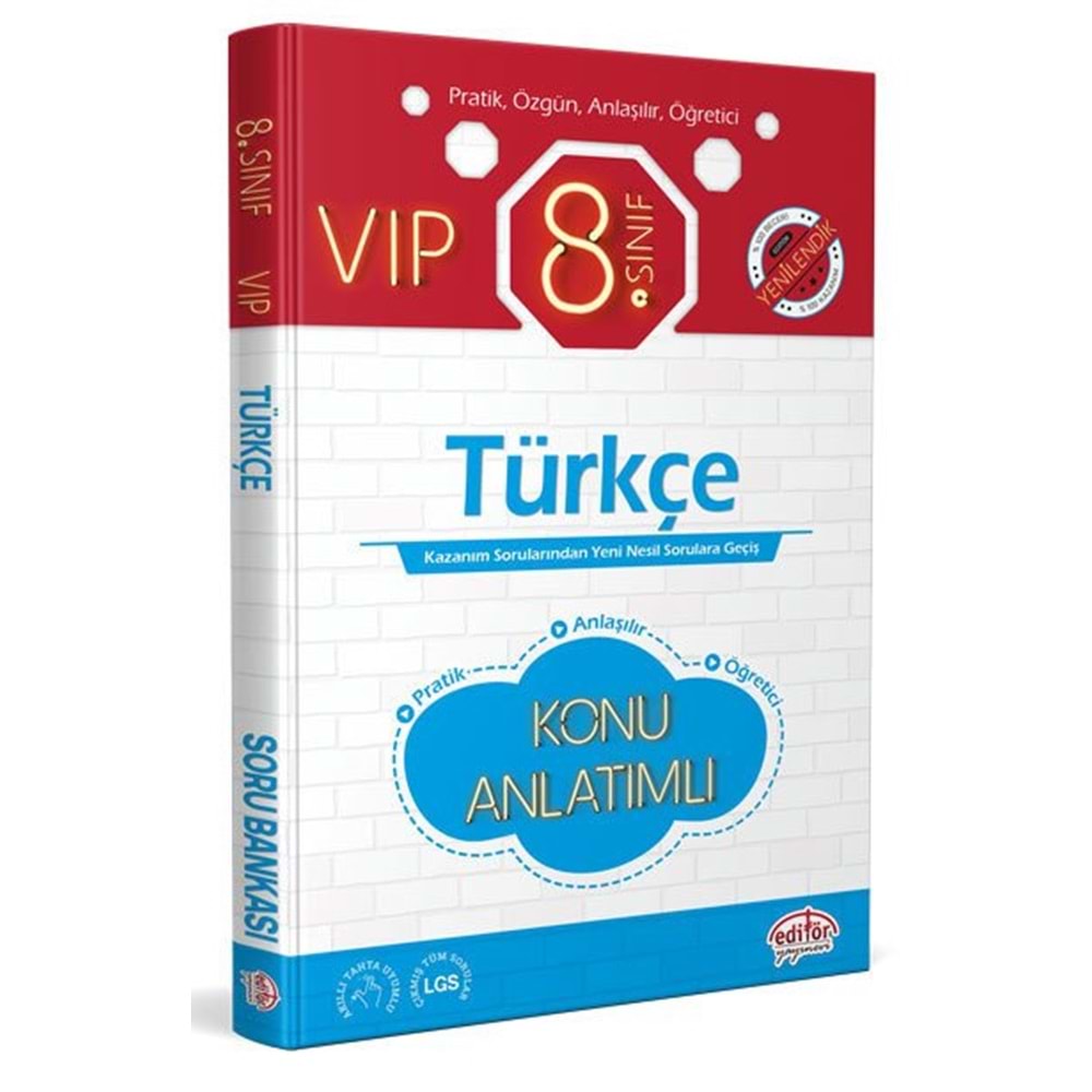 Editör Yayınevi 8. Sınıf VIP Türkçe Konu Anlatımı 2023