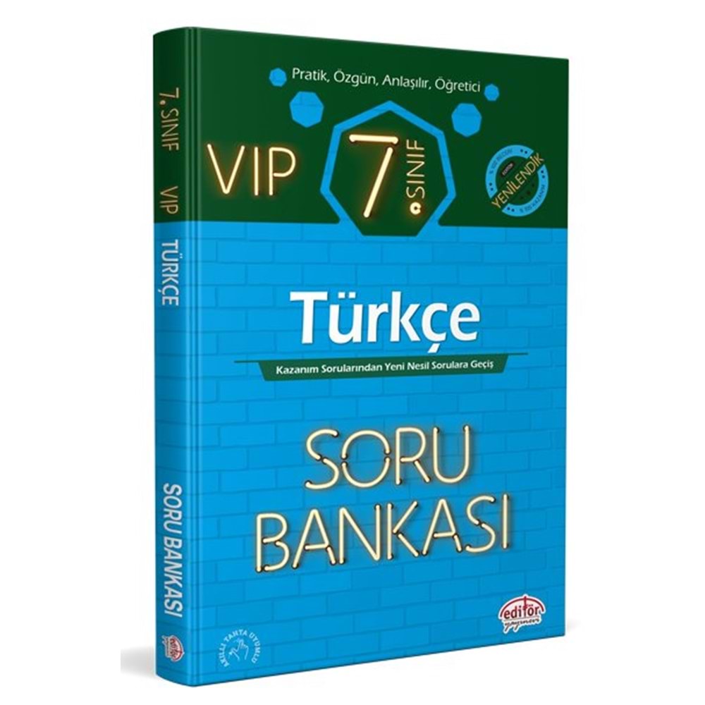 Editör Yayınevi 7. Sınıf VIP Türkçe Soru Bankası 2023