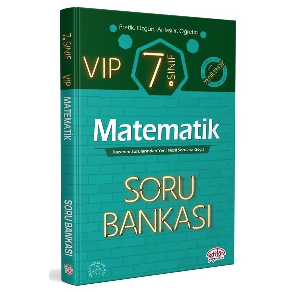 Editör Yayınevi 7. Sınıf VIP Matematik Soru Bankası