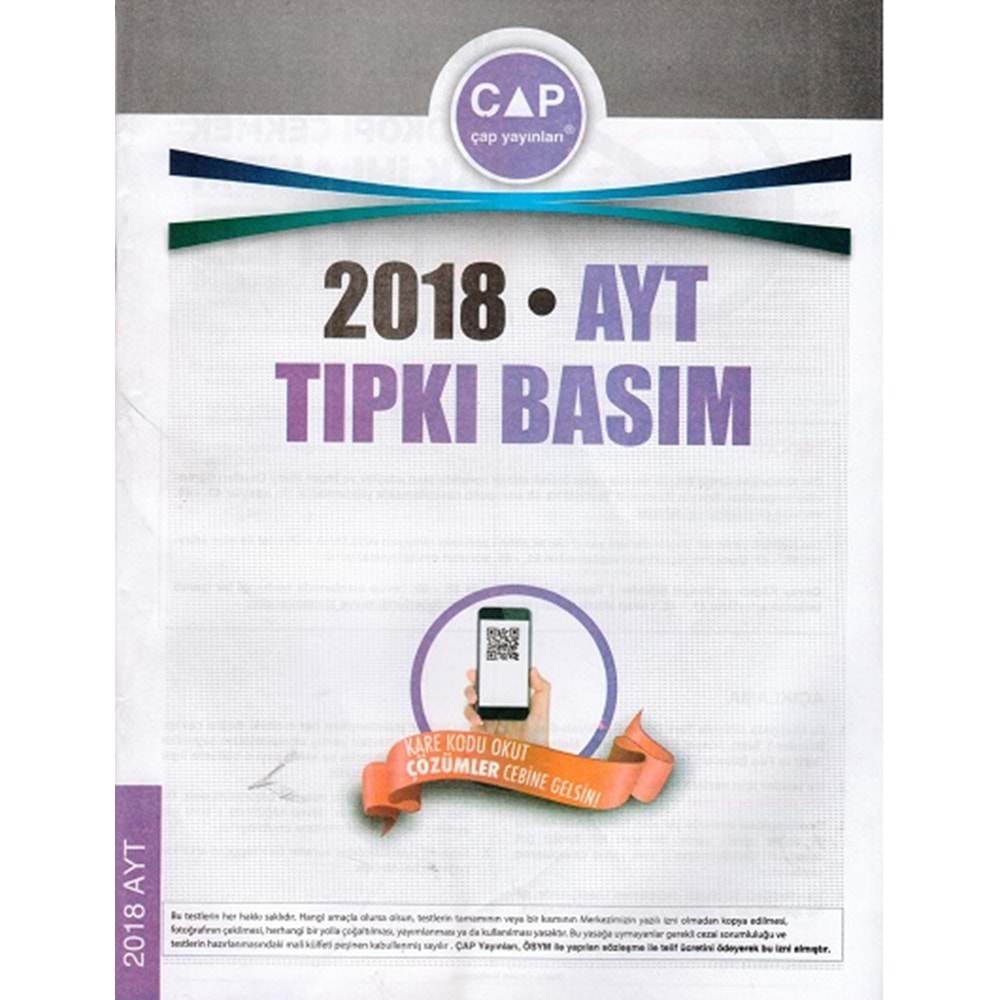 Çap AYT Tıpkı Basım 2018