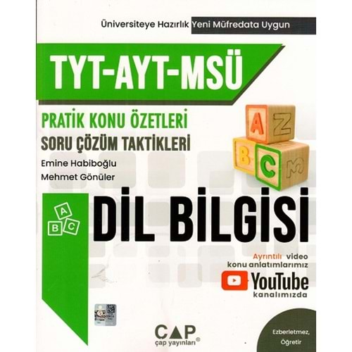 Çap Yayınları TYT AYT MSÜ Dil Bilgisi Pratik Konu Özetli Soru Çözüm