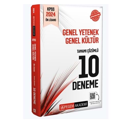Pegem Yayınları 2024 KPSS Genel Yetenek Genel Kültür Önlisans Tamamı Çözümlü 10 Deneme