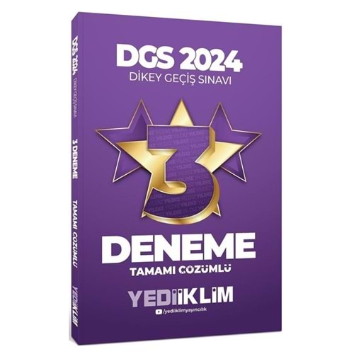 Yediiklim Yayınları 2024 DGS Tamamı Çözümlü 3 Deneme